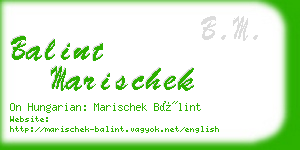 balint marischek business card